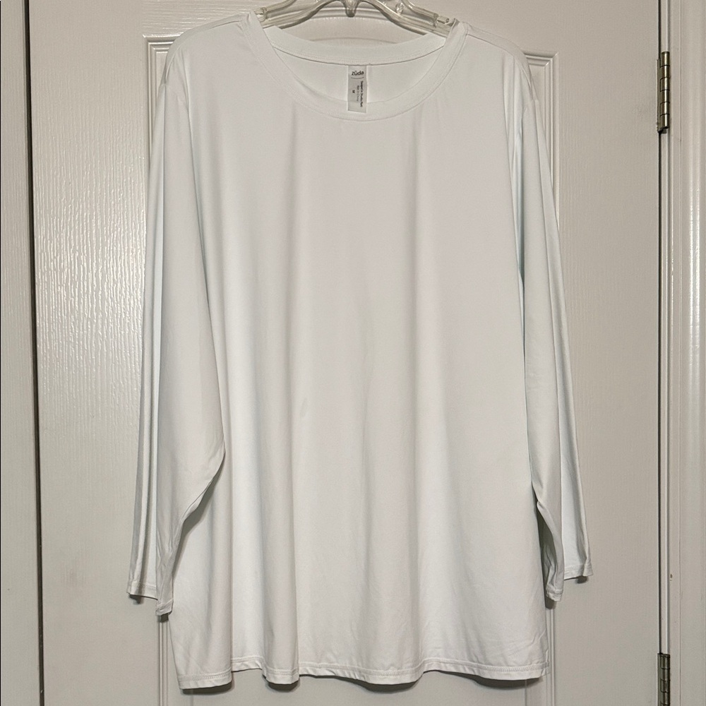 Zuda Classic White Women's Top Size 5X